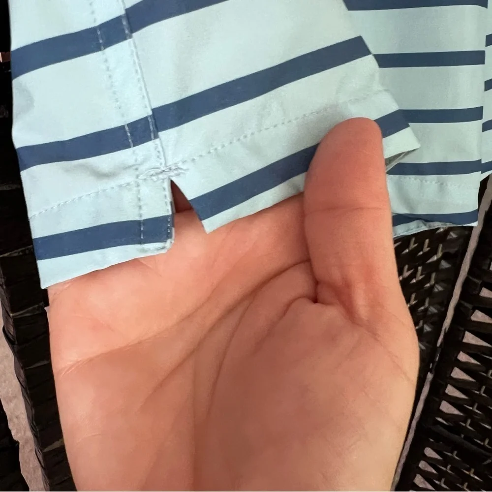 EUC Men’s Preppy Bonobos Swim Trunks Blue Stripe 7” Inseam size M
